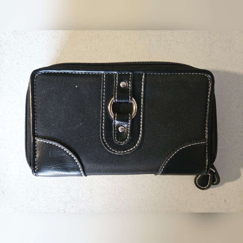 Avon Black Wallet with Silver Accents